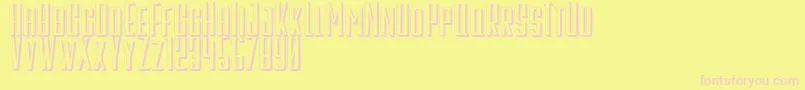 Więcej informacji o czcionce GalahPanjang3D Czcionka GalahPanjang3D – różowe czcionki na żółtym tle
