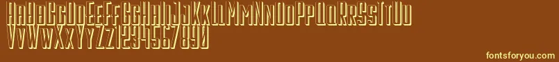 GalahPanjang3D Font – Yellow Fonts on Brown Background