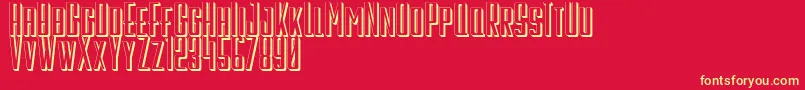 GalahPanjang3D Font – Yellow Fonts on Red Background