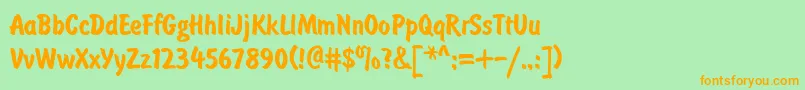 UkrainianbrushtypeBold Font – Orange Fonts on Green Background