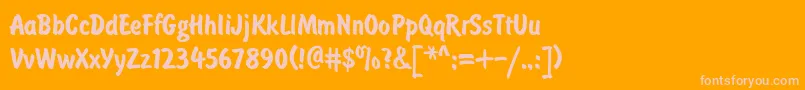 UkrainianbrushtypeBold-Schriftart – Rosa Schriften auf orangefarbenem Hintergrund