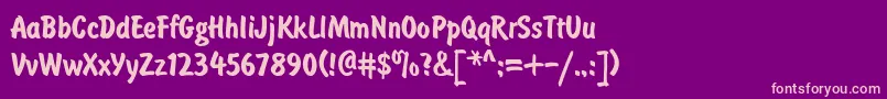 UkrainianbrushtypeBold Font – Pink Fonts on Purple Background