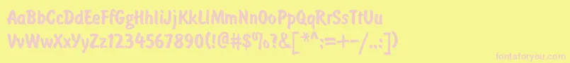 UkrainianbrushtypeBold Font – Pink Fonts on Yellow Background