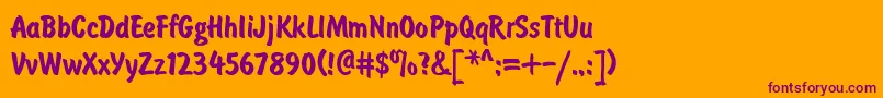 UkrainianbrushtypeBold Font – Purple Fonts on Orange Background