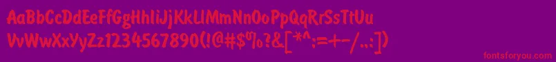 Police UkrainianbrushtypeBold – polices rouges sur fond violet