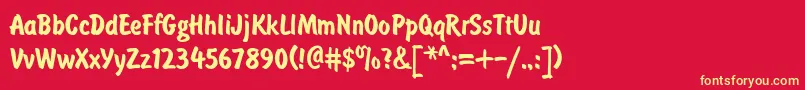 UkrainianbrushtypeBold Font – Yellow Fonts on Red Background