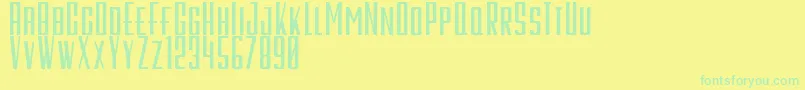 Fonte GalahPanjangBold – fontes verdes em um fundo amarelo