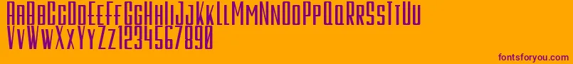 GalahPanjangBold-Schriftart – Violette Schriften auf orangefarbenem Hintergrund