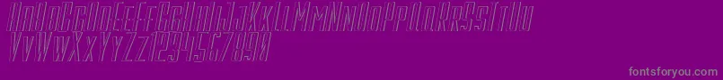 GalahPanjangItalic-Schriftart – Graue Schriften auf violettem Hintergrund