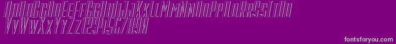 GalahPanjangItalic-Schriftart – Grüne Schriften auf violettem Hintergrund