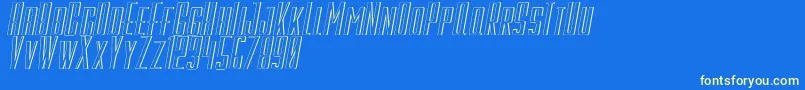 GalahPanjangItalic Font – Yellow Fonts on Blue Background