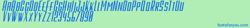 Шрифт GalahPanjangItalicBold – синие шрифты на зелёном фоне