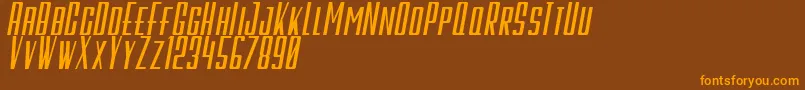 GalahPanjangItalicBold-Schriftart – Orangefarbene Schriften auf braunem Hintergrund