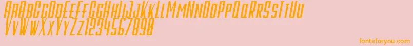 GalahPanjangItalicBold-Schriftart – Orangefarbene Schriften auf rosa Hintergrund