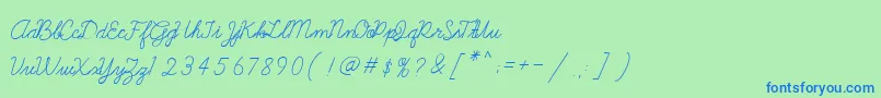 Galatee Font – Blue Fonts on Green Background