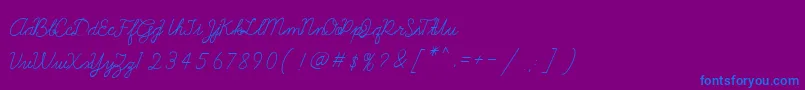 Galatee Font – Blue Fonts on Purple Background