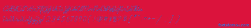 Шрифт Galatee – синие шрифты на красном фоне