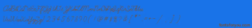 Galatee Font – Brown Fonts on Blue Background