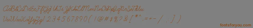 Galatee-Schriftart – Braune Schriften auf grauem Hintergrund