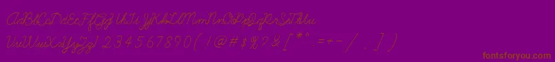 Galatee-Schriftart – Braune Schriften auf violettem Hintergrund