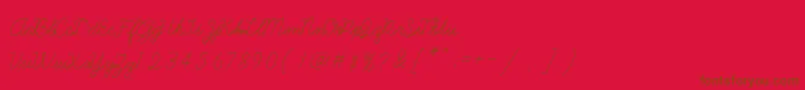 フォントGalatee – 赤い背景に茶色の文字