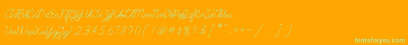Galatee Font – Green Fonts on Orange Background