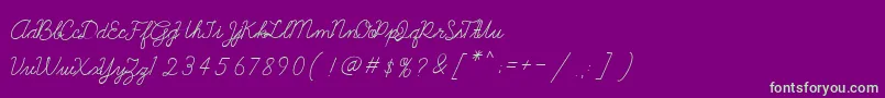 Galatee Font – Green Fonts on Purple Background