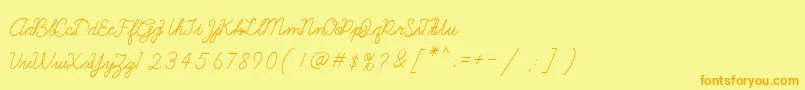 Galatee Font – Orange Fonts on Yellow Background