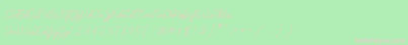 Galatee Font – Pink Fonts on Green Background