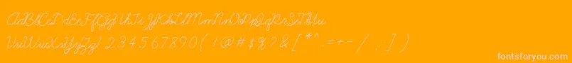 Galatee Font – Pink Fonts on Orange Background