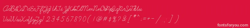 Galatee Font – Pink Fonts on Red Background