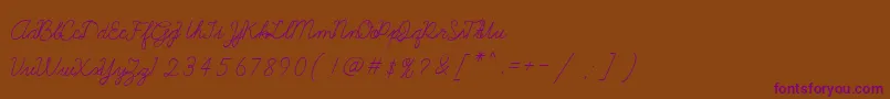 Galatee-fontti – violetit fontit ruskealla taustalla