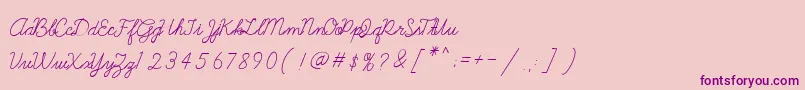 Galatee-Schriftart – Violette Schriften auf rosa Hintergrund