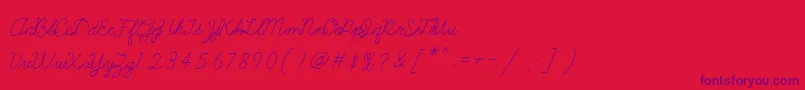 Police Galatee – polices violettes sur fond rouge
