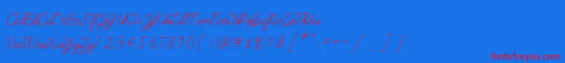 Galatee Font – Red Fonts on Blue Background