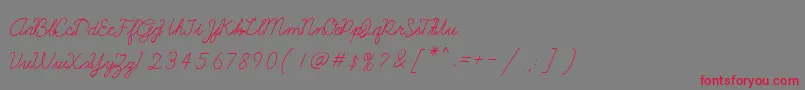 Galatee-Schriftart – Rote Schriften auf grauem Hintergrund