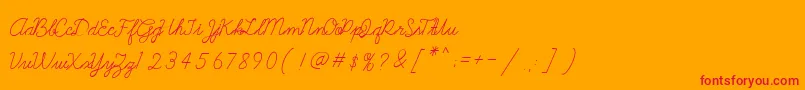 Шрифт Galatee – красные шрифты на оранжевом фоне