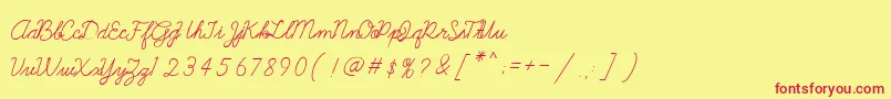Galatee Font – Red Fonts on Yellow Background