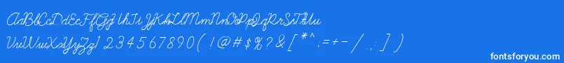 Galatee-Schriftart – Weiße Schriften auf blauem Hintergrund