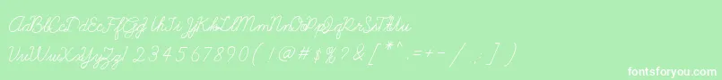 Шрифт Galatee – белые шрифты на зелёном фоне
