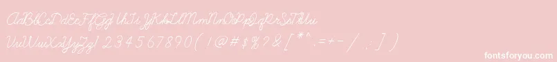 Galatee-Schriftart – Weiße Schriften auf rosa Hintergrund