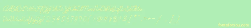 Galatee Font – Yellow Fonts on Green Background