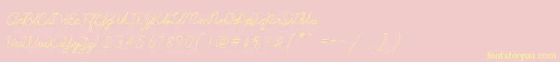 Шрифт Galatee – жёлтые шрифты на розовом фоне