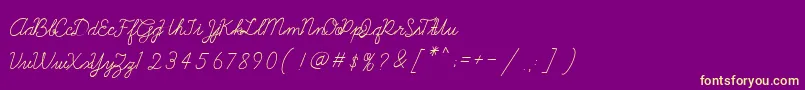 Galatee Font – Yellow Fonts on Purple Background