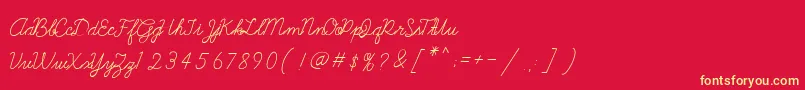 Galatee Font – Yellow Fonts on Red Background