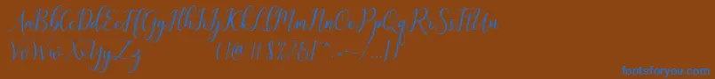 galatia Font – Blue Fonts on Brown Background