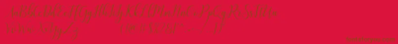 Czcionka galatia – brązowe czcionki na czerwonym tle