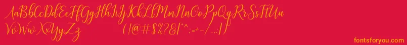 galatia Font – Orange Fonts on Red Background