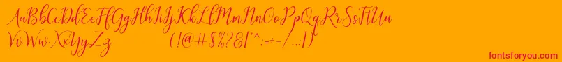galatia Font – Red Fonts on Orange Background