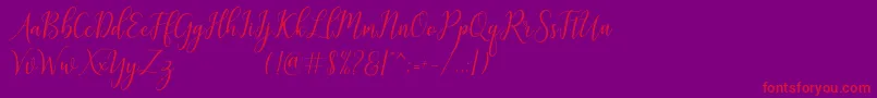 フォントgalatia – 紫の背景に赤い文字